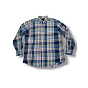 Fynch Hatton Mens XL Plaid Button Down Shirt Supersoft Cotton Casual Preppy
